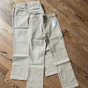 NWT Old Navy boys Straight Built-in Flex Uniform pants - 8 Slim - 2 pack